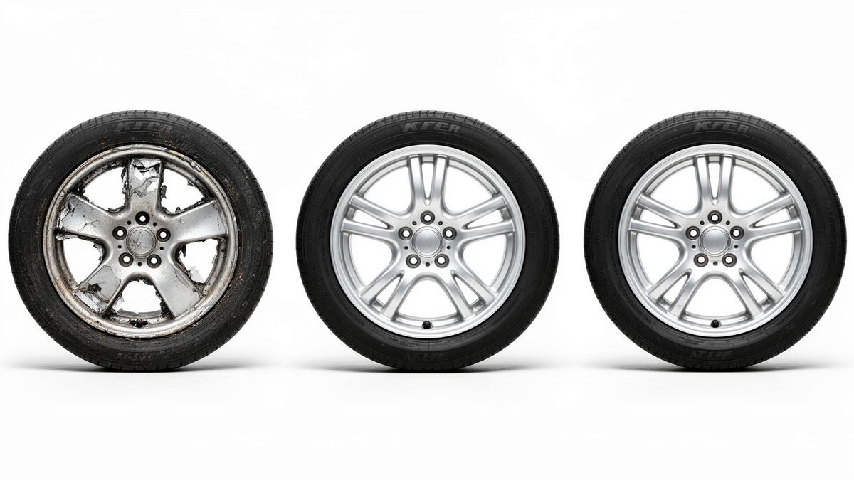 Gallery of before and after rim repairs showing professional restoration results