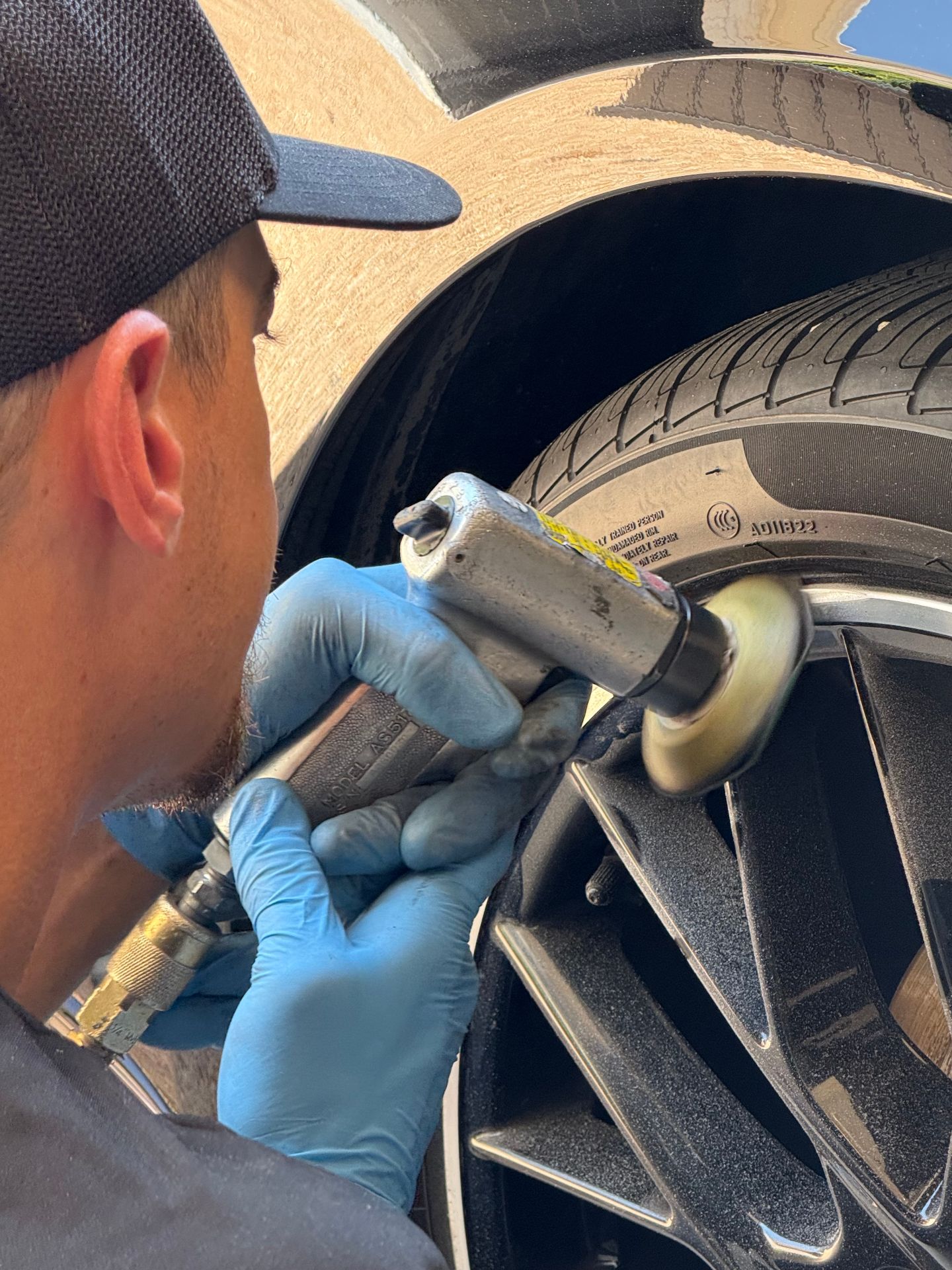 Restored alloy wheel after professional rim repair